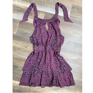 NWOT {Parker} Burgundy Leopard Keyhole Dress ❤️